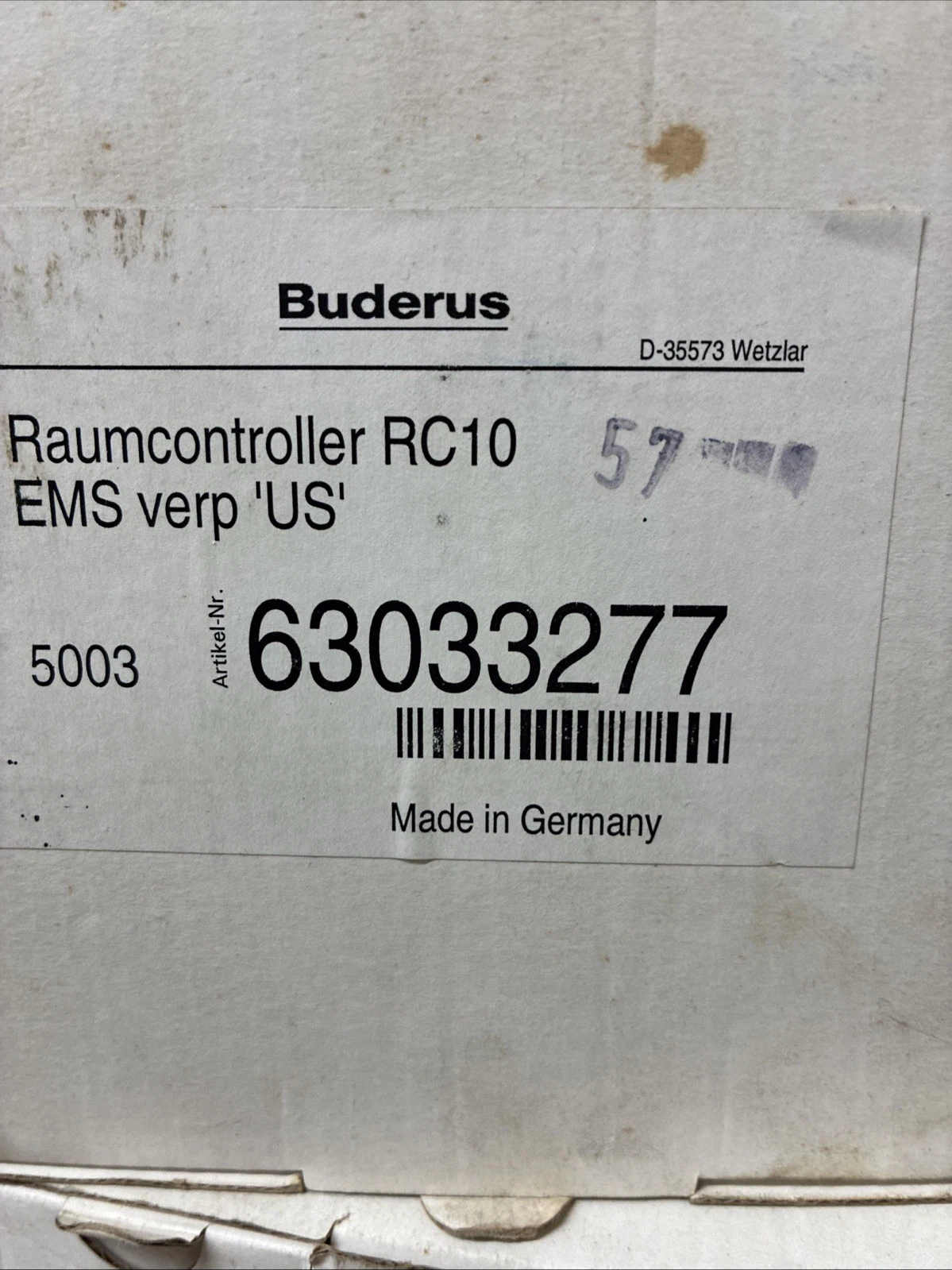 RC10 Raumcontroller (Room Controller) For Buderus Boilers GB Model 63033277 - Image 5