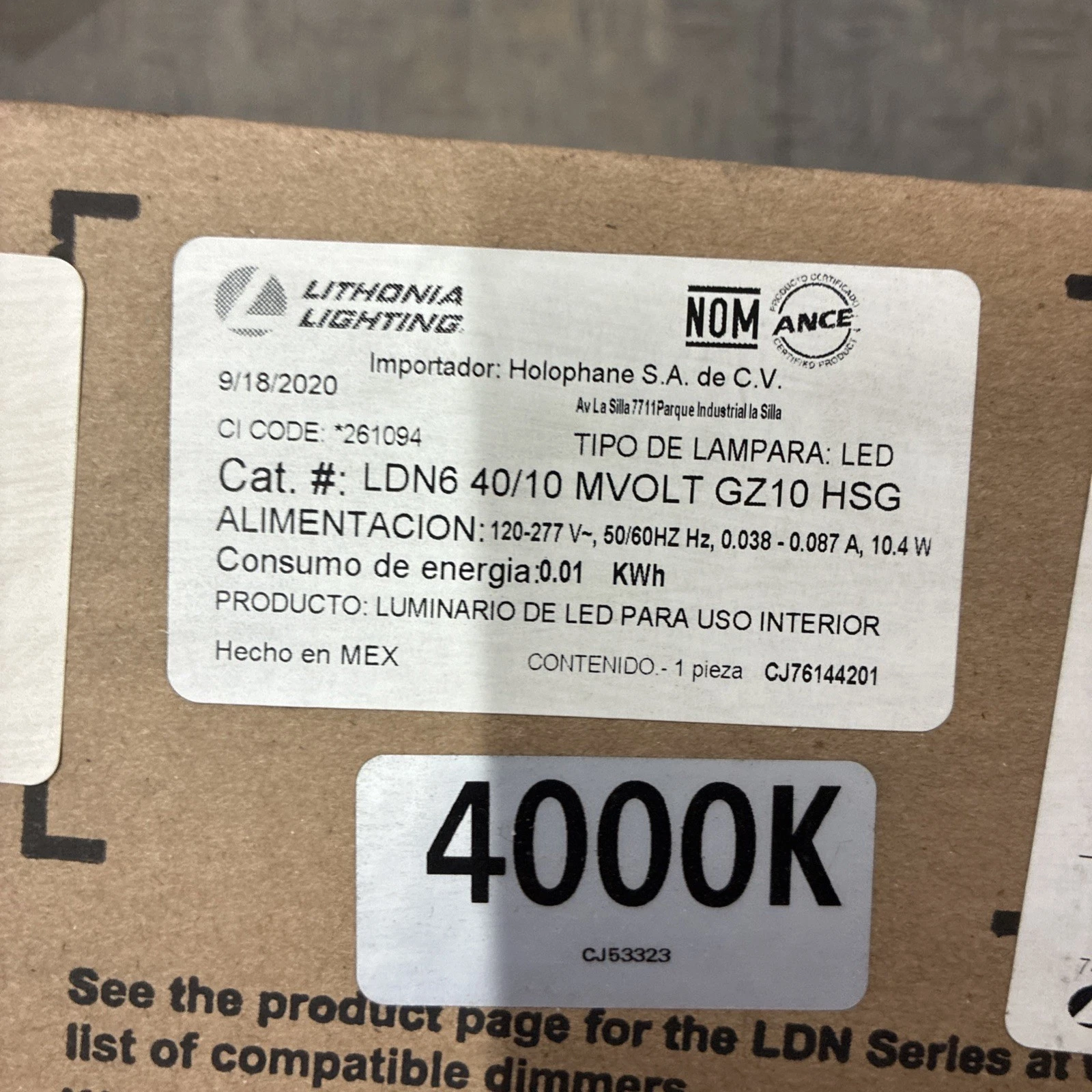 Lithonia Lighting LDN6 40/10 MVOLT 6" LED New Construction Downlight Housing Nicholls Resale (872) - Image 3