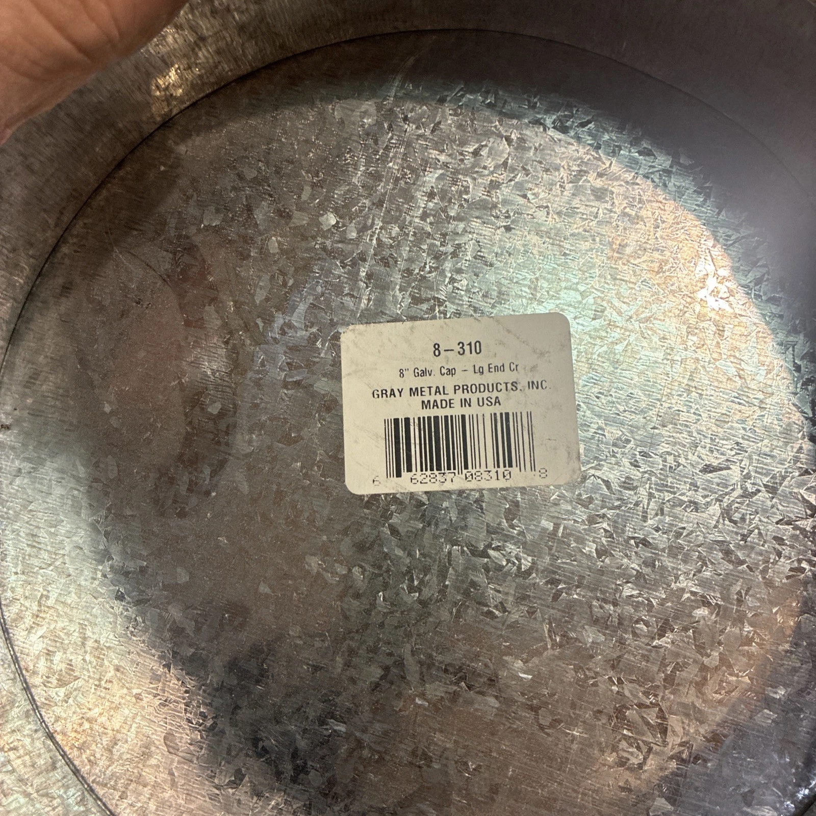 8 In. round Duct Cap