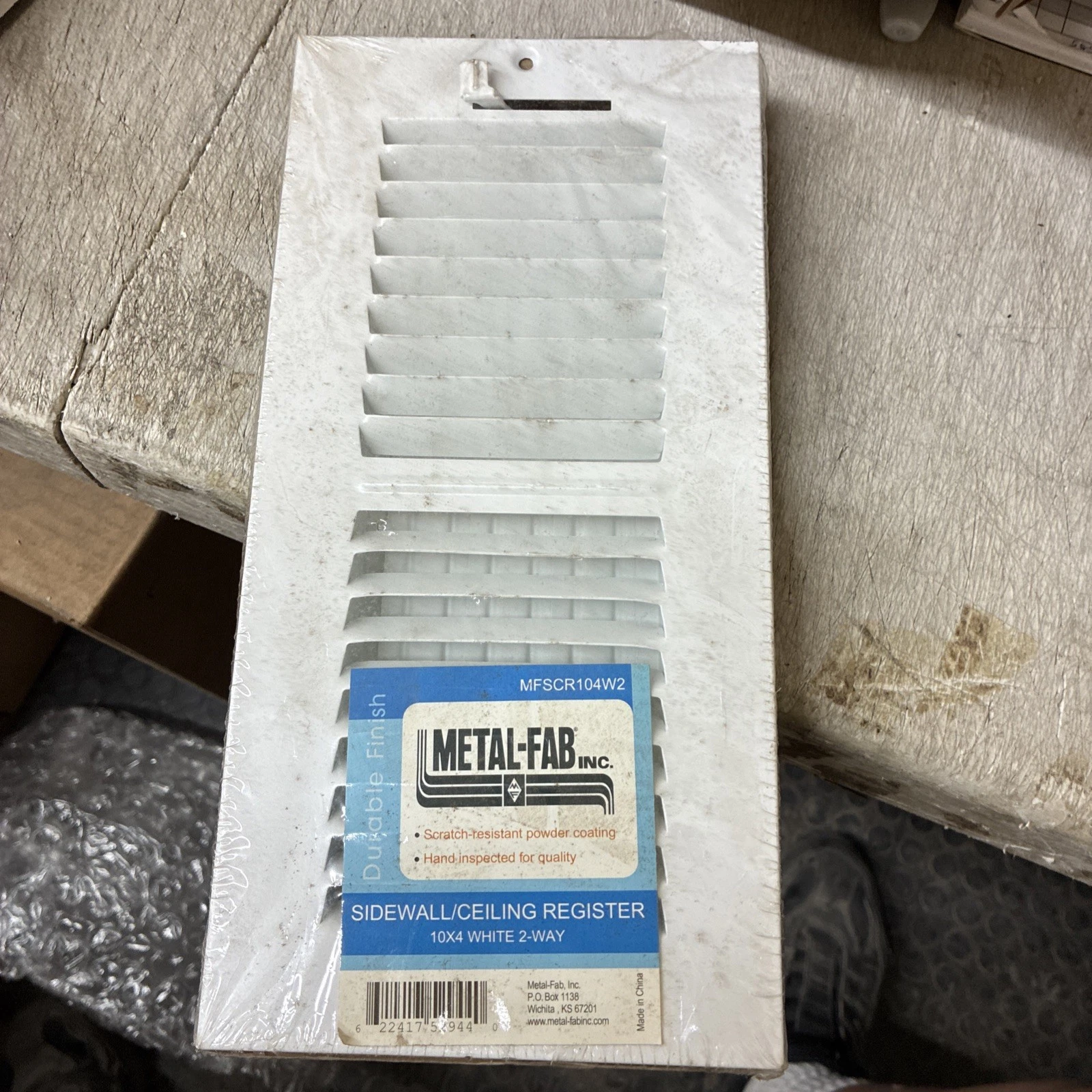 Metal-Fab Inc. Sidewall/ceiling Register, White 10X4” - Image 2