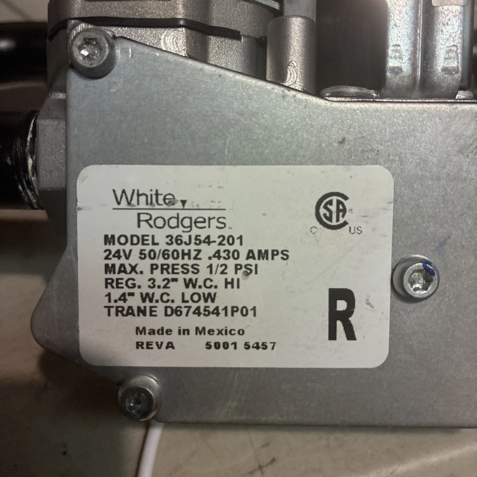 White-Rodgers 36J54-201 Two-Stage HVAC Gas Valve - Image 2