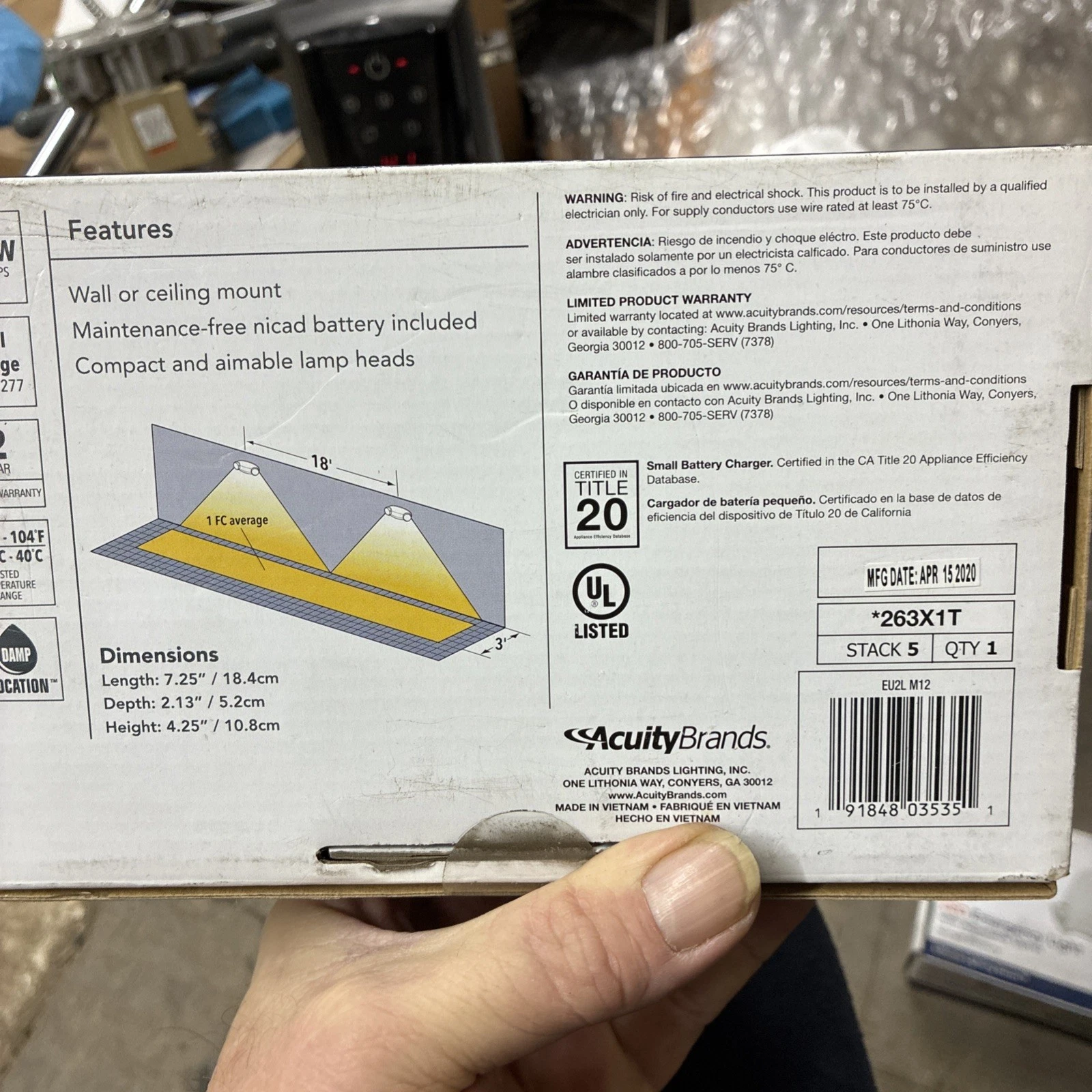 NEW Lithonia Lighting Led Hardwired Small Emergency Light 263X1T - Image 2