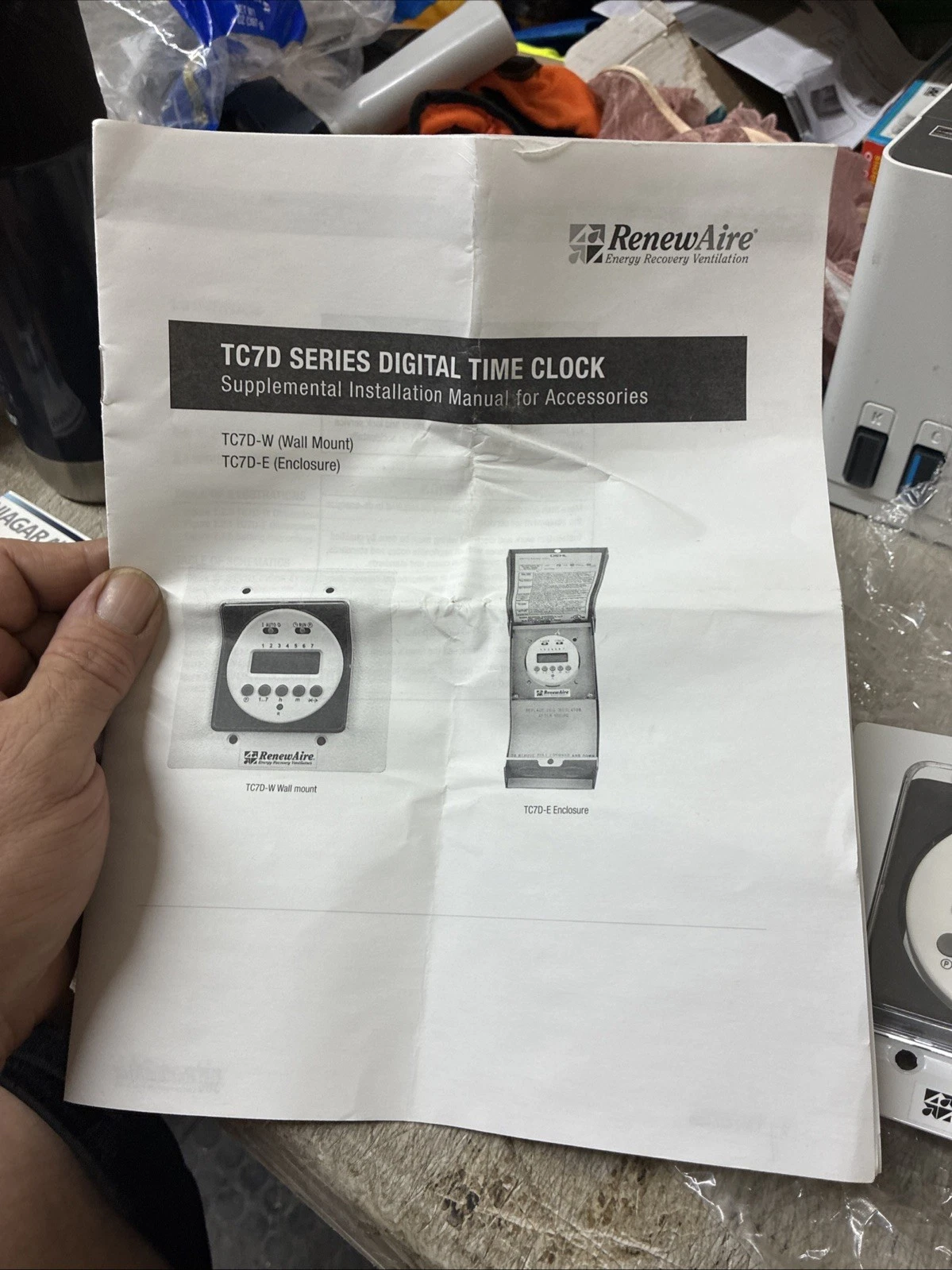 Renewaire TC7D-W Digital Time Clock New Open Box With Minor Damage To Cover - Image 3