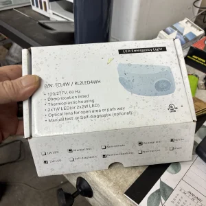 TCL4W RL2LED4WH Damp Location Safe LED Emergency Light 2-Head 120/277V C