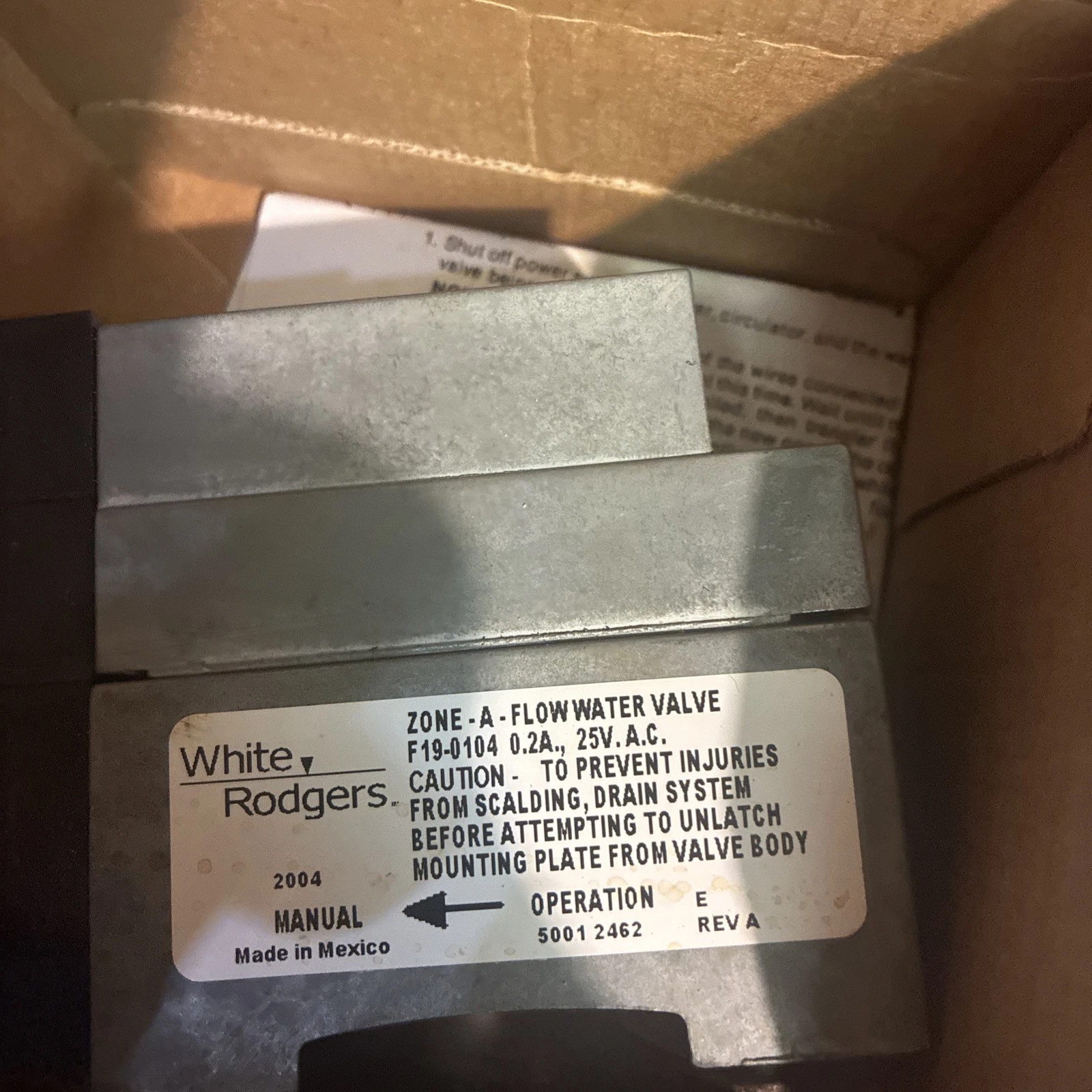 White Rodgers F19-0181 2-way Zone Valve W/Conduit Hub NIB Used Switch+Wire Panel - Image 2