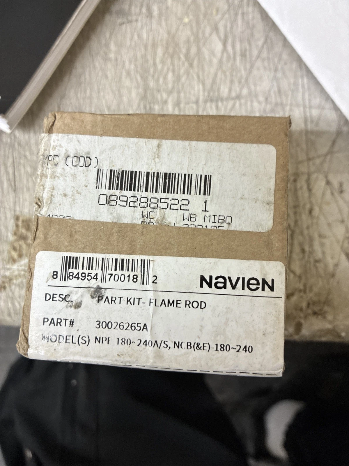 Navien 30026265A ignitor & Flame Rod For NPE & NCB Series Condensing Boilers