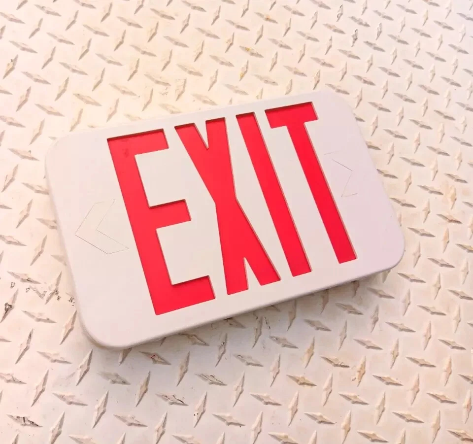 LED Emergency EXIT Sign White, Hubbell Lighting, Compass CE Series - Image 2
