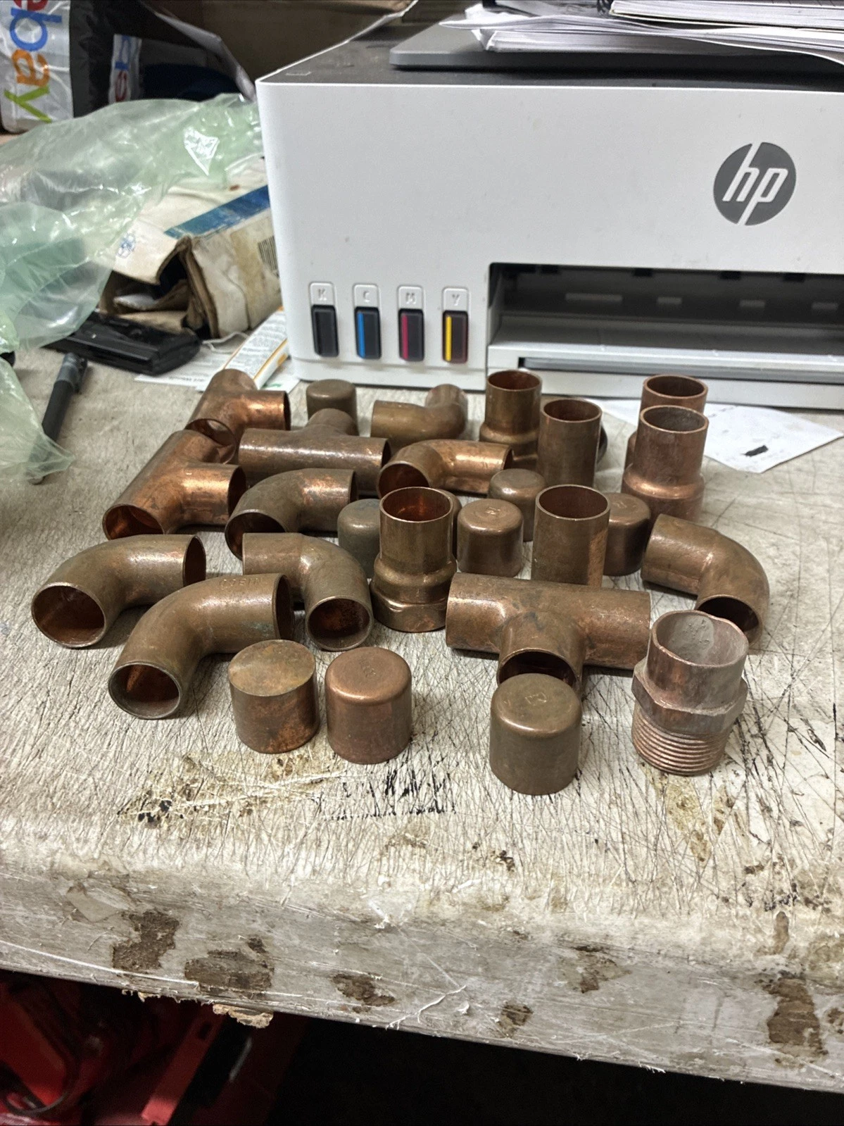 Mixed Lot of 3/4" Copper Sweat Plumbing Fittings 27 Pcs - Image 2