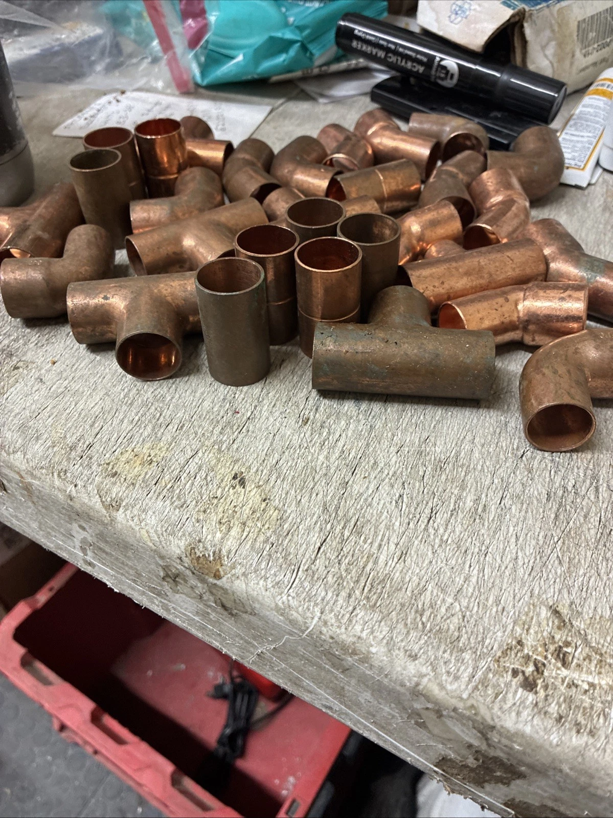 Mixed Lot of 3/4" Copper Sweat Plumbing Fittings 39 Pcs - Image 3