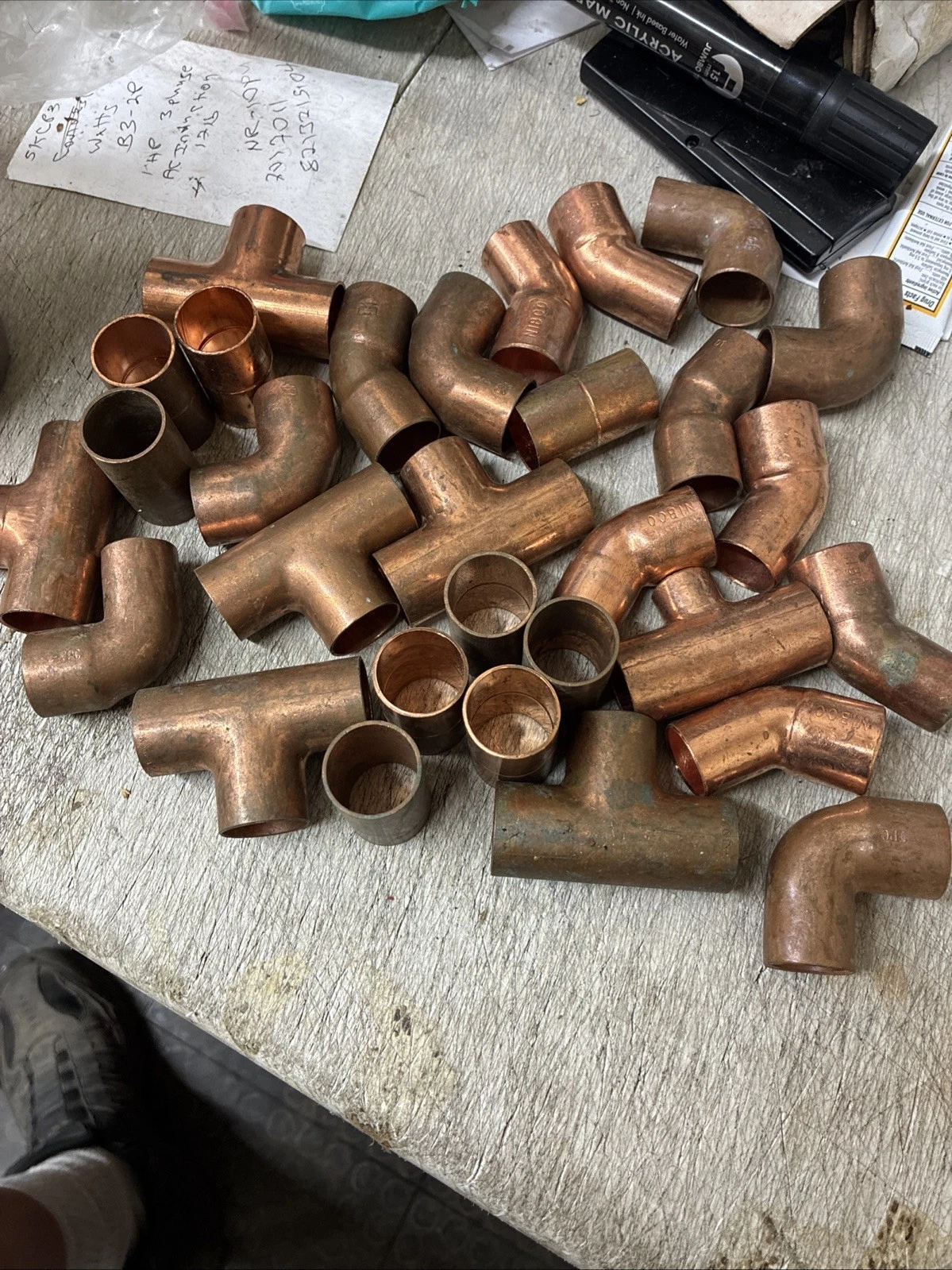 Mixed Lot of 3/4" Copper Sweat Plumbing Fittings 39 Pcs - Image 2