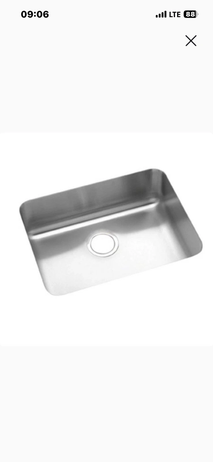 Elkay ELU2115 23" Undermount 18-Gauge Single Bowl Stainless Steel 7.5"Basin