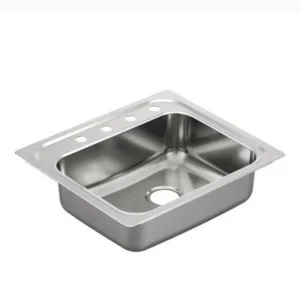 MOEN 2000 Series Drop-In Stainless Steel 25 in. 4-Hole Single Bowl Kitchen Sink