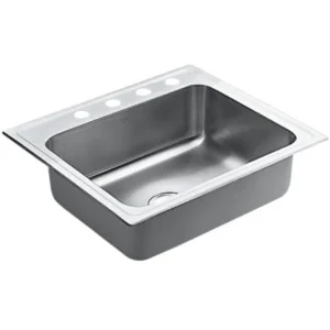 Moen 22224 Camelot Stainless Drop-in Sink 25”x22” 4 Hole