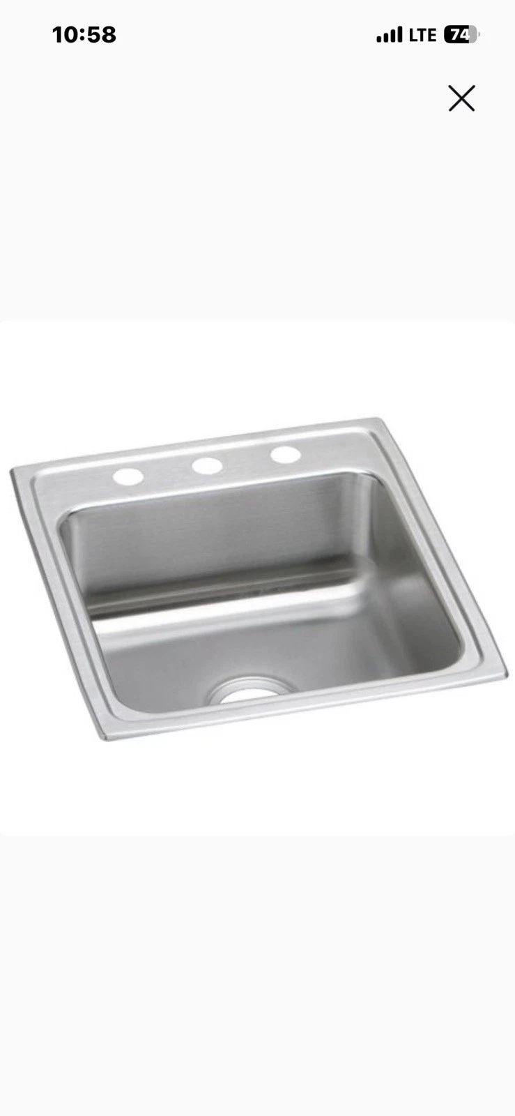 Elkay LRAD2022553 Lustertone 9 1/2” Drop In Sink