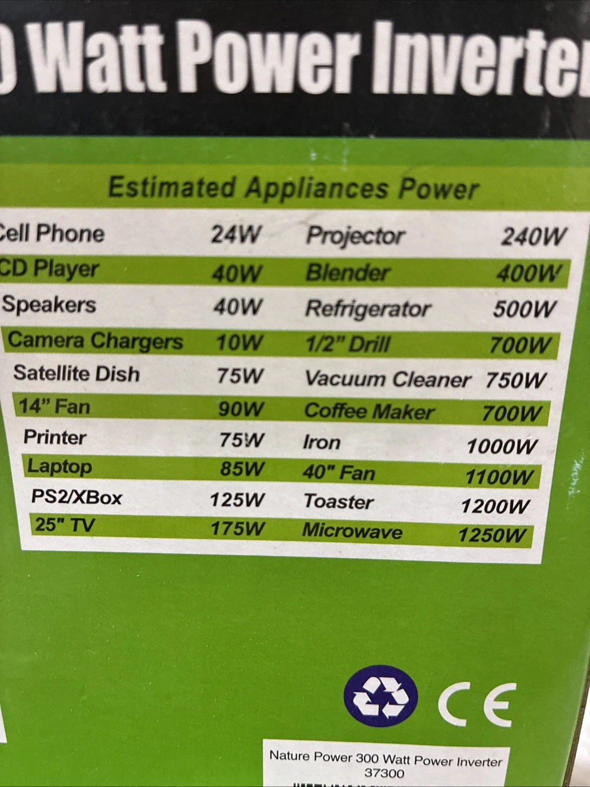 Nature Power 300 Watt Power Inverter NEW In BOX - Image 4