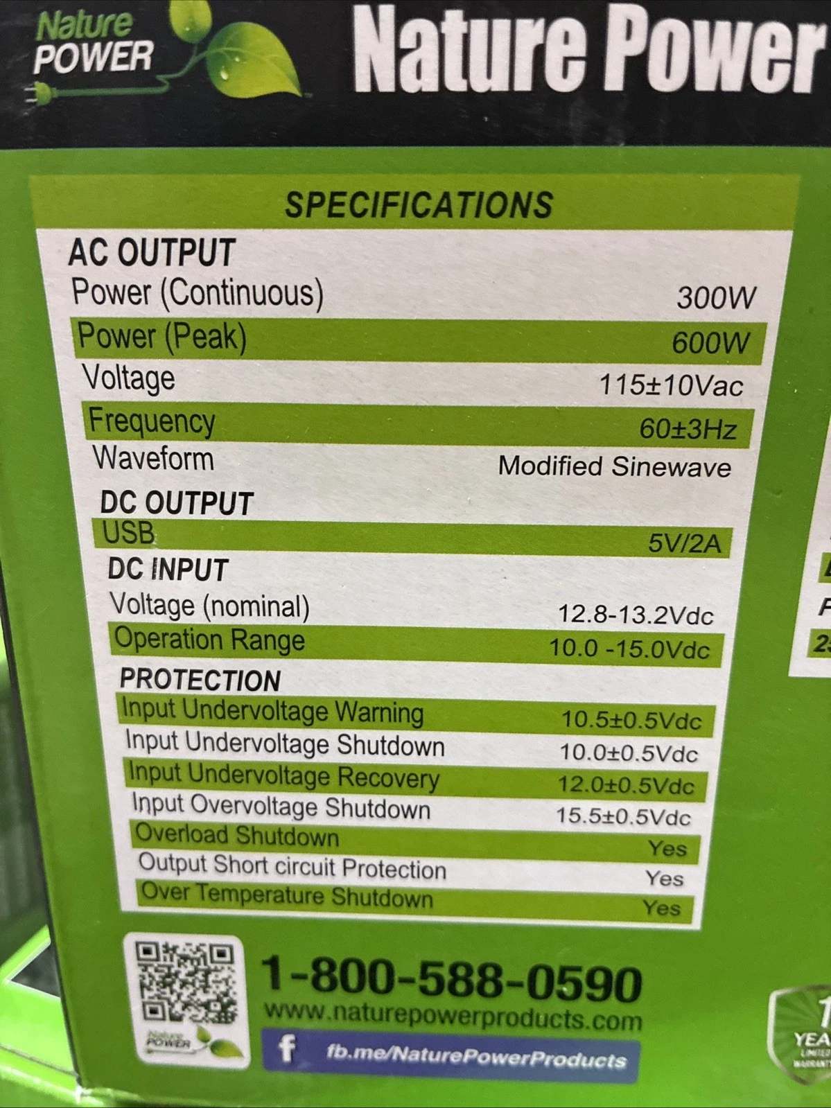 Nature Power 300 Watt Power Inverter NEW In BOX - Image 3