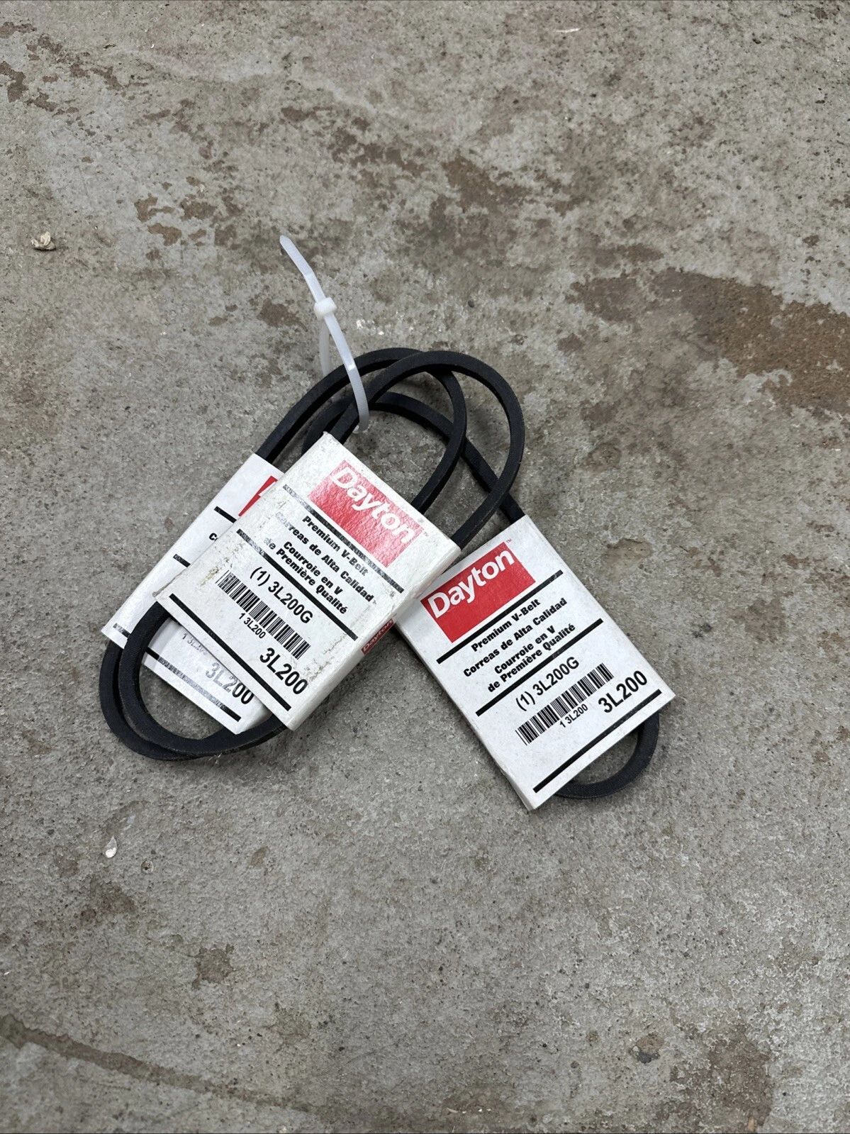 Dayton 3L200G 3L200 V-Belt, 20" Outside Length, 3/8" Top Width (set of 3)