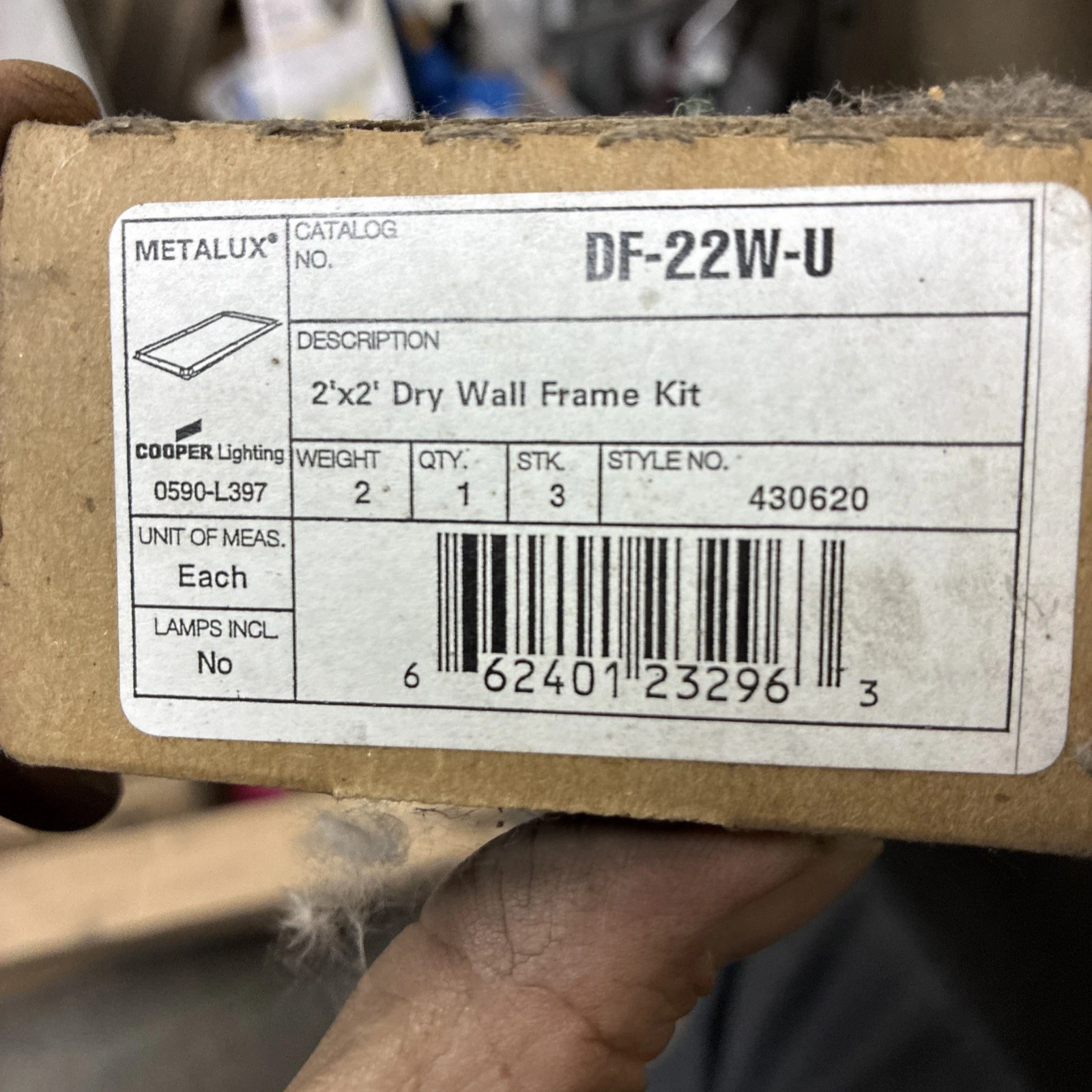 Cooper Lighting DF-22W-U Metalux, 2'x2' Dry Wall Frame Kit style#430620 - Image 2