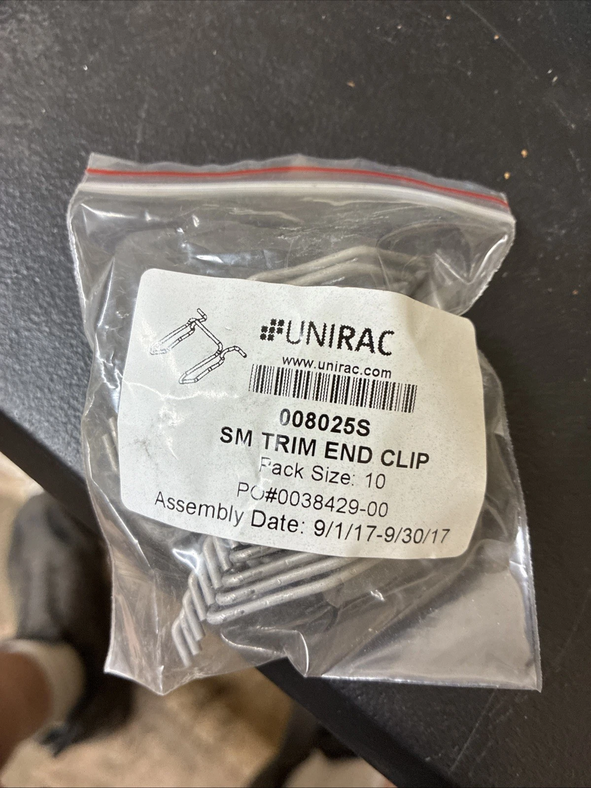 Unirac SolarFrame 008025S Trim End Clip