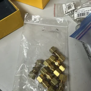 Qty (7) Brass 1/4" OD Compression Coupling C x C FAST SHIP! C16