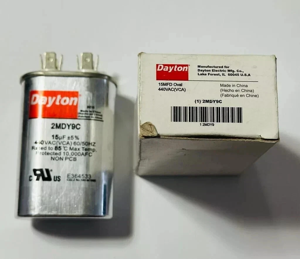 Dayton 2Mdy9C Run Capacitor,15 Mfd,440V,Oval