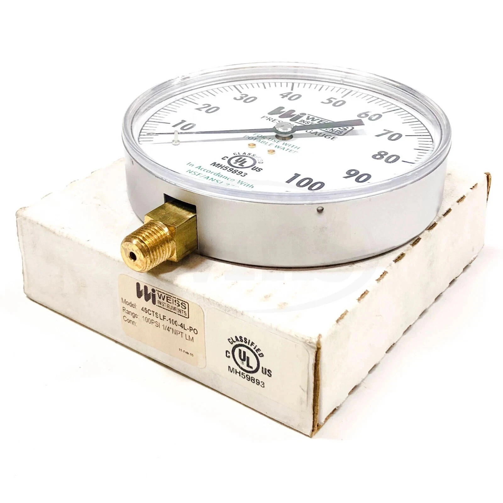 45CTSLF-030-4L-PO Weiss Instruments Pressure Gauge 30 PSI 1/4" NPT LM - Image 2