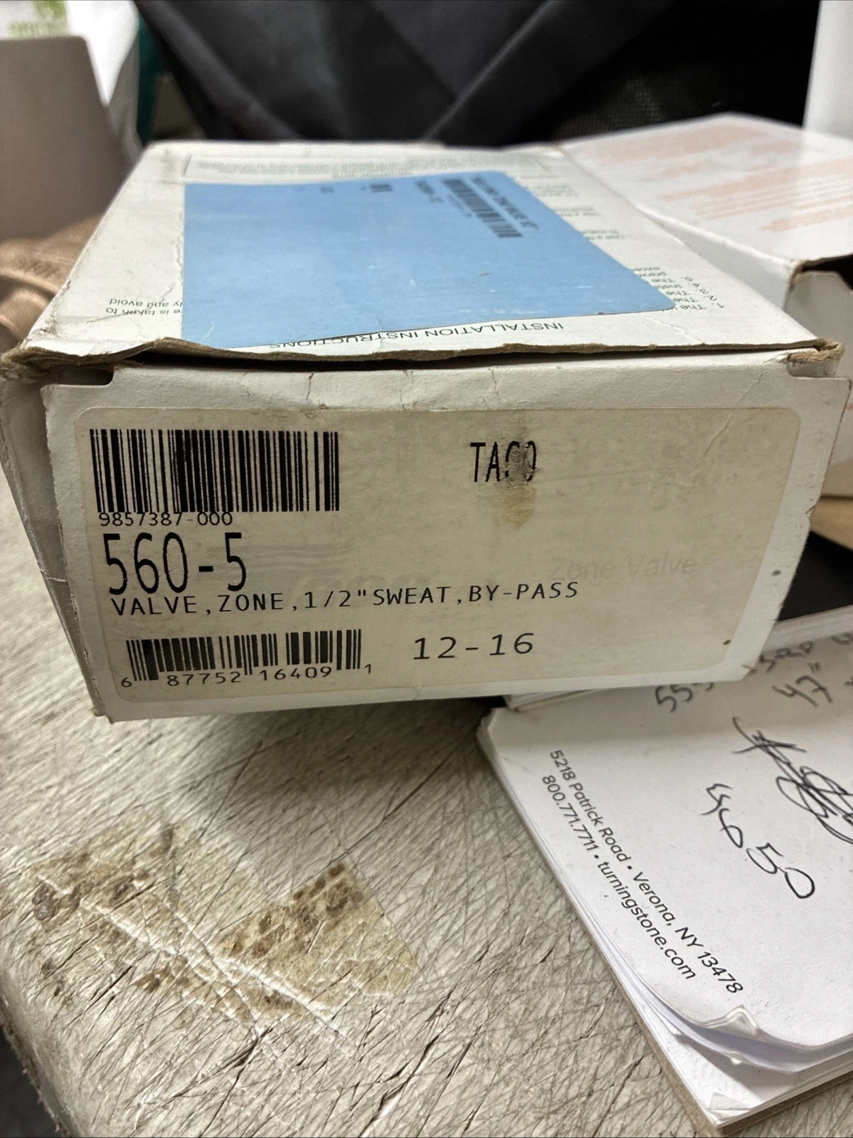 Taco 560-5 Zone Valve 2 Way 1/2" Sweat, Bypass Gold Series - Image 2