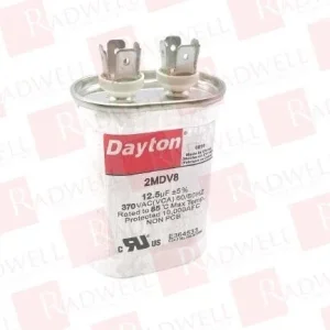 Dayton 2Mdv8 Run Capacitor,12.5 Mfd,370V,Oval