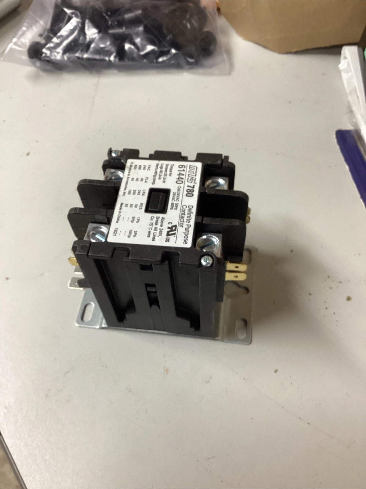 Mars 780 61440 2 Pole 40 Amp Definite Purpose Contactor with Lugs, 24V Coil - Image 2