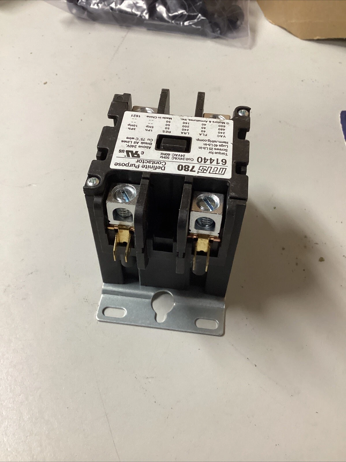 Mars 780 61440 2 Pole 40 Amp Definite Purpose Contactor with Lugs, 24V Coil - Image 3