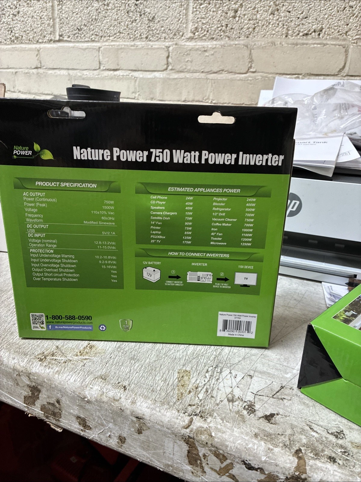 Nature Power 750 Watt Sine Wave Power Inverter with Digital Display
