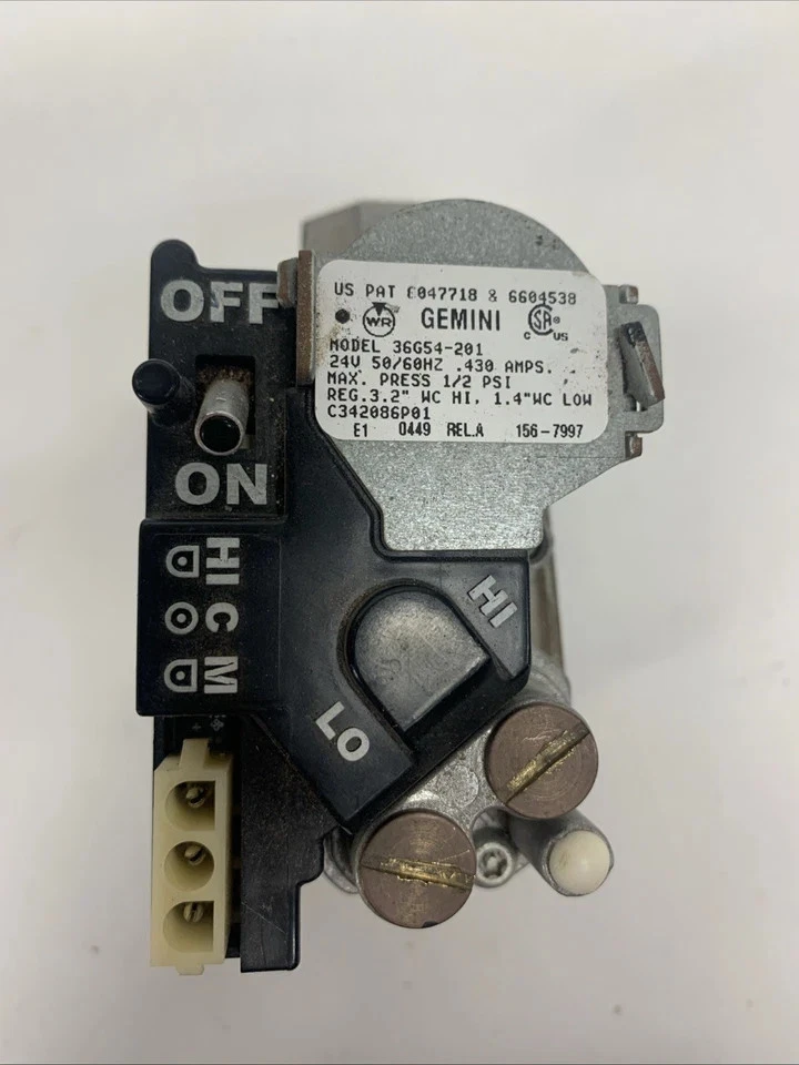 C342086P01 White Rodgers GEMINI 36G54-201 Furnace Gas Valve - Image 2