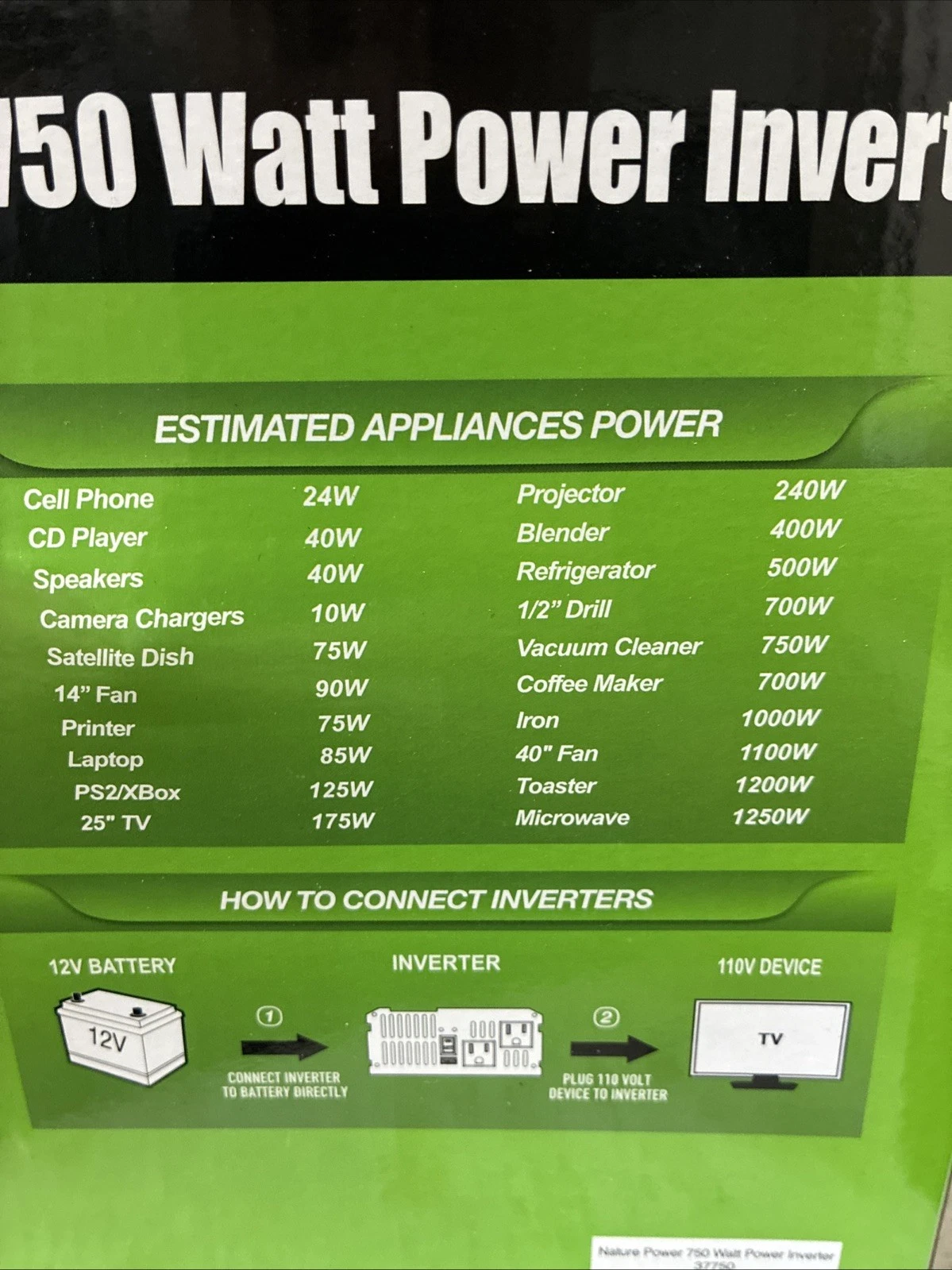 Nature Power 750 Watt Sine Wave Power Inverter with Digital Display - Image 4