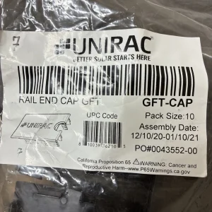 Unirac solar rail end cap GFT