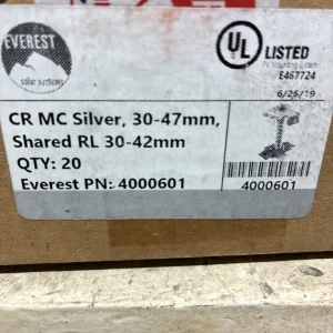 Everest BND Mid Clamps SS, CR MC Silver, 30-47 mm (20ea)