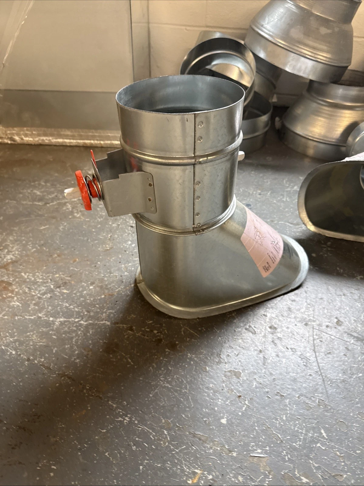 6" Round Air Duct Tap with HD Damper Uncrimped End. To Tap Onto Round Pipe - Image 3